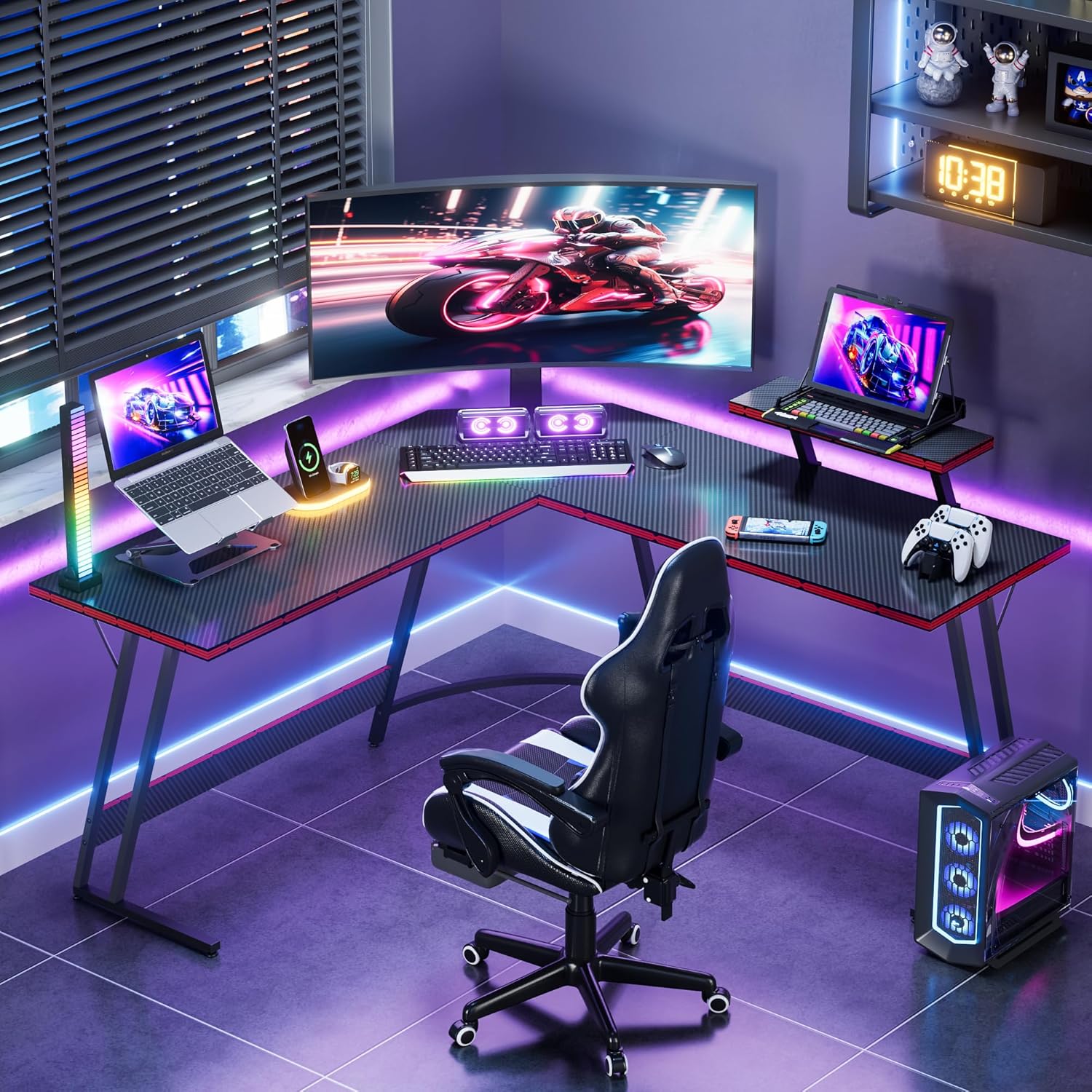 Mesa de Jogos em L Ajustável c - Setup Desk Monitor avaliação e preço