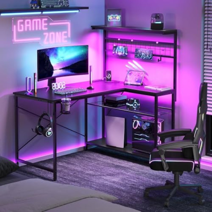 Mesa de jogos de 42 polegadas  - Desk Setup L Shaped avaliação e preço
